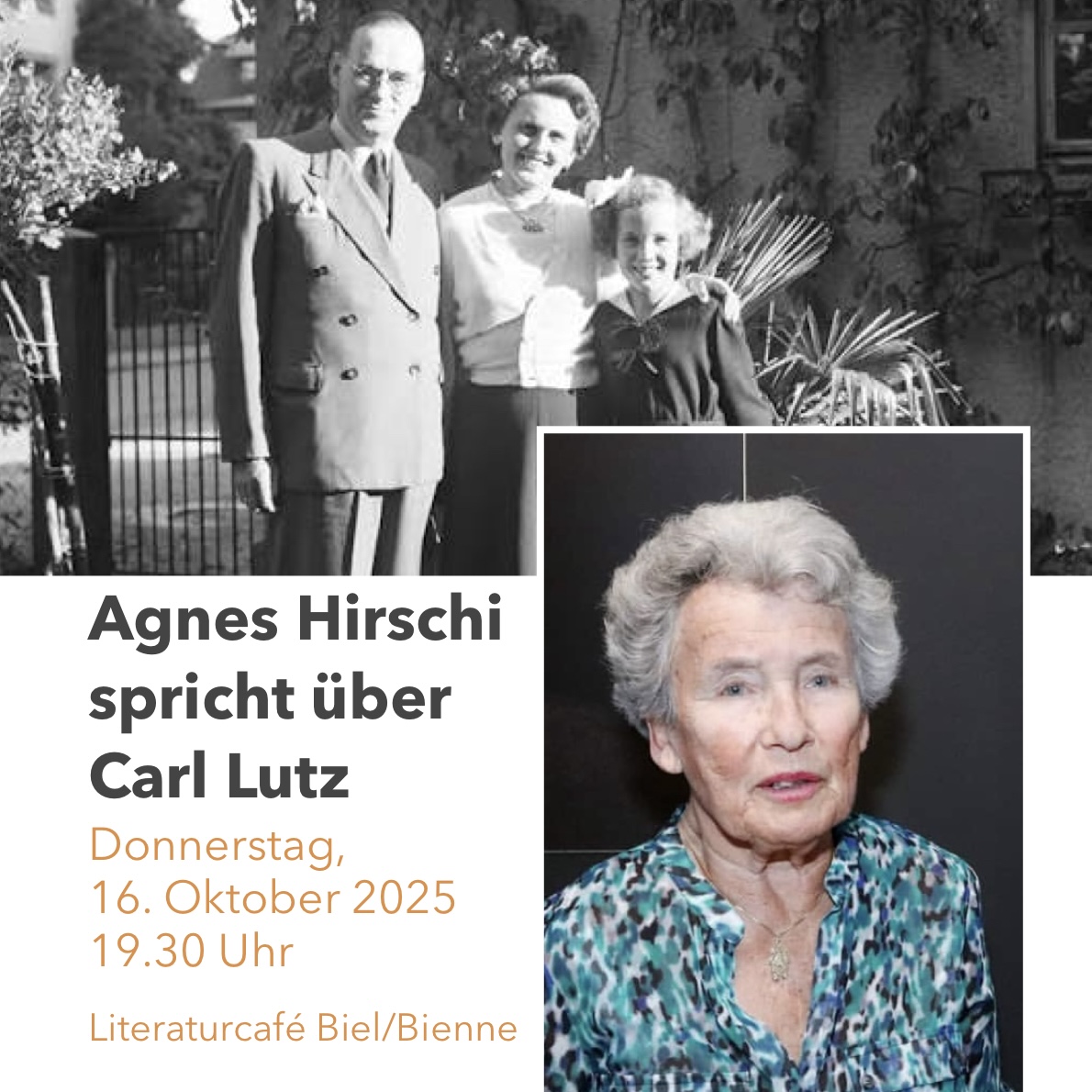 Agnes Hirschi spricht über Carl Lutz @Literaturcafé Biel